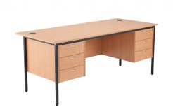 start 18 large desk with double drawer unit